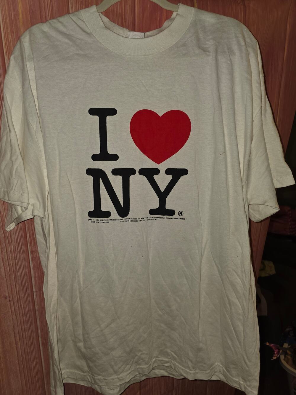 Vintage I Love NY T-Shirt Mens XL White Delta Pro Weight Graphic Tee